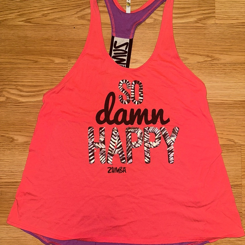 Zumba Fitness Coral and Purple Tank Top
